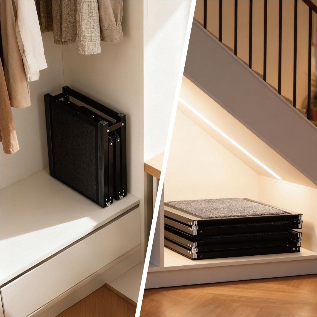 Dog Ramp For Car 65x17 Large Folding Pet Stair Ramps For Truck, SUV, With Non-Slip Surface, Up To 250LBS, Outdoor Dog Car Ramp For Medium Large Dogs, Portable Pet Steps - Image 9