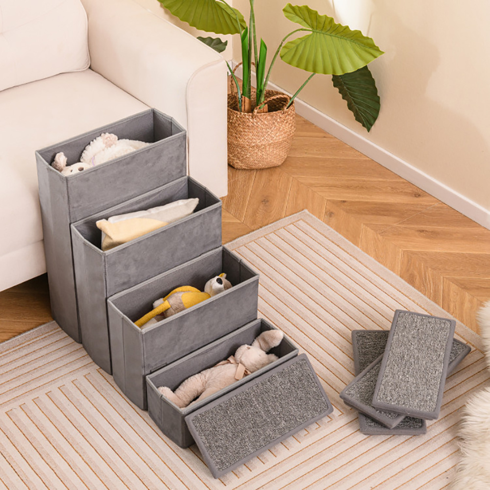 4-Step Dog Stairs Non-slip Foldable Dog Ramp With Adjustable Steps - Image 10