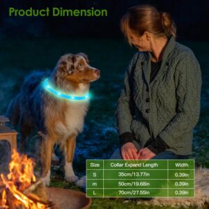 1Pc USB Rechargeable LED Dog Collar Multi Color Lighting Dog Safety Collar Cuttable Length Glow Dog Collar For Small Medium Large Dog Night Walking