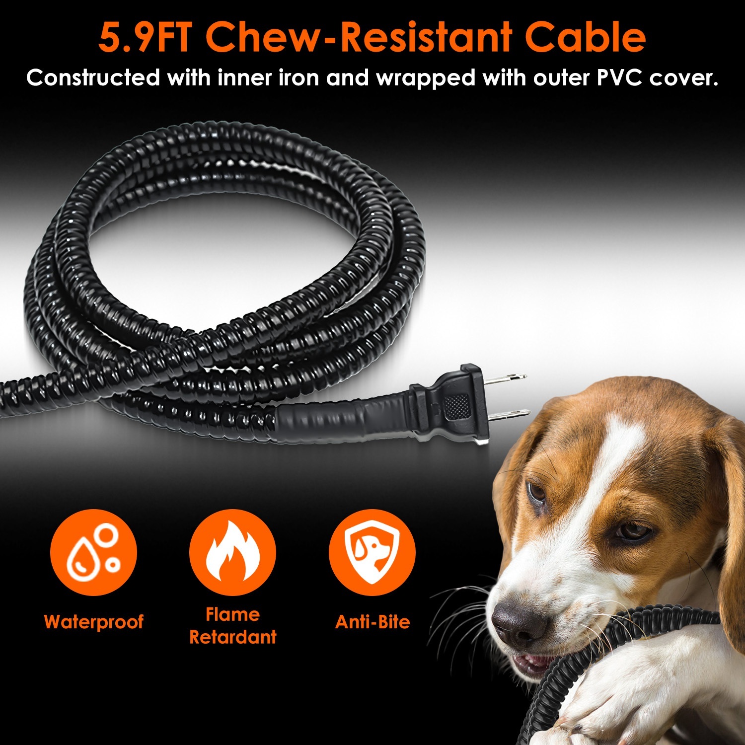 1Pc Heated Water Bowl For Dog Cat 74.4OZ Heating Water Dish IP67 Waterproof Thermal Water Bowl Heated Pet Bowl Dog Cat Water Feeder Bowl For Dog Cat Rabbit Pet - Image 3