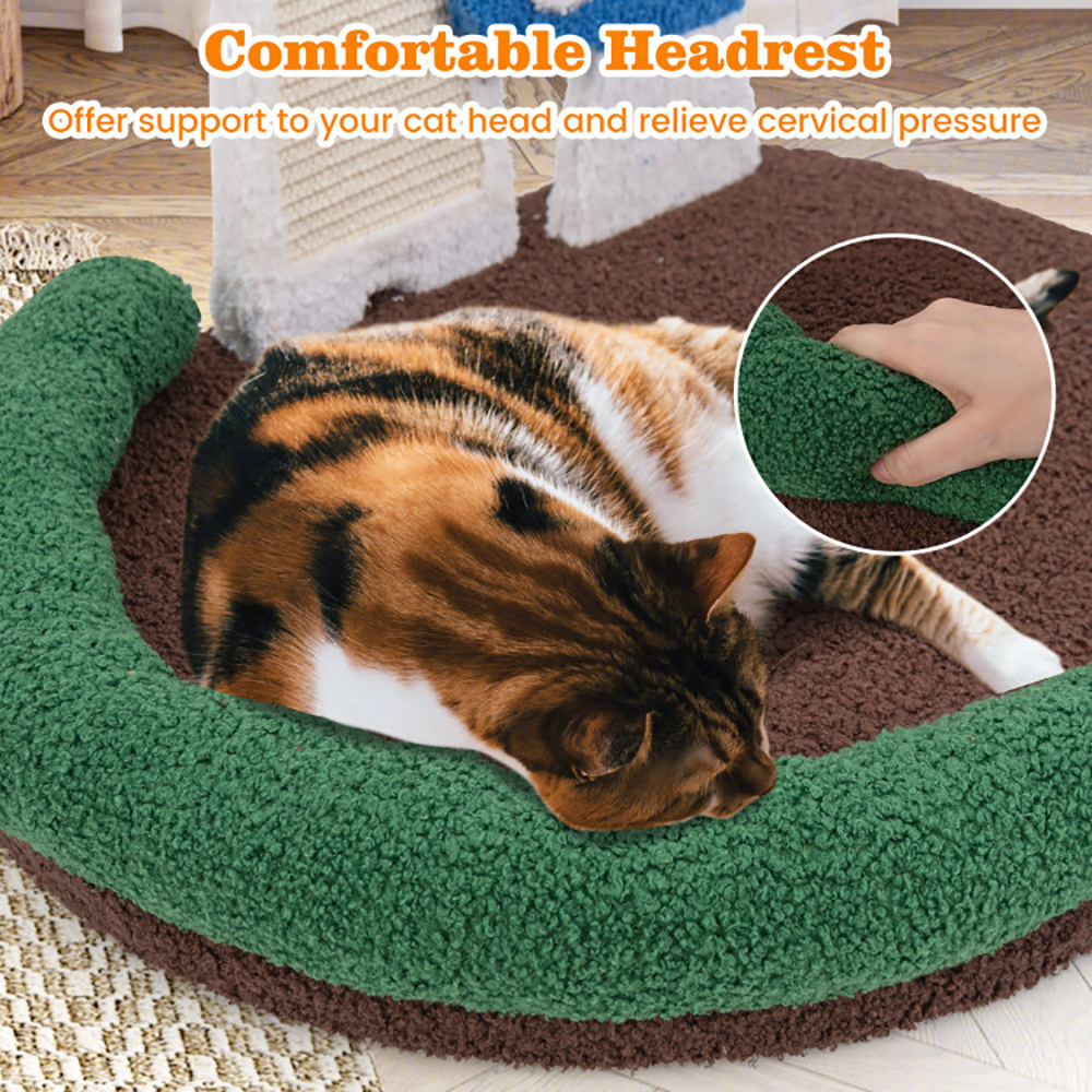 Mushroom Cat Bed with Sisal Scratch Panel.