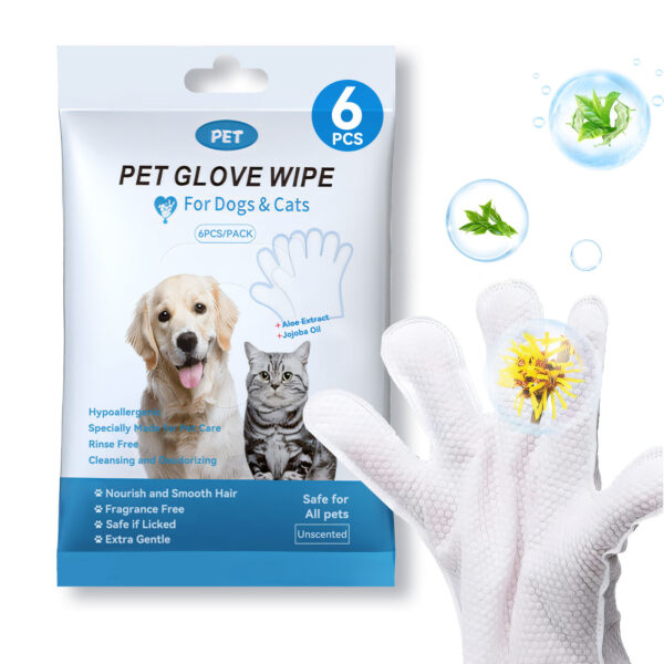 Glove shaped Cleaning wipes for pet