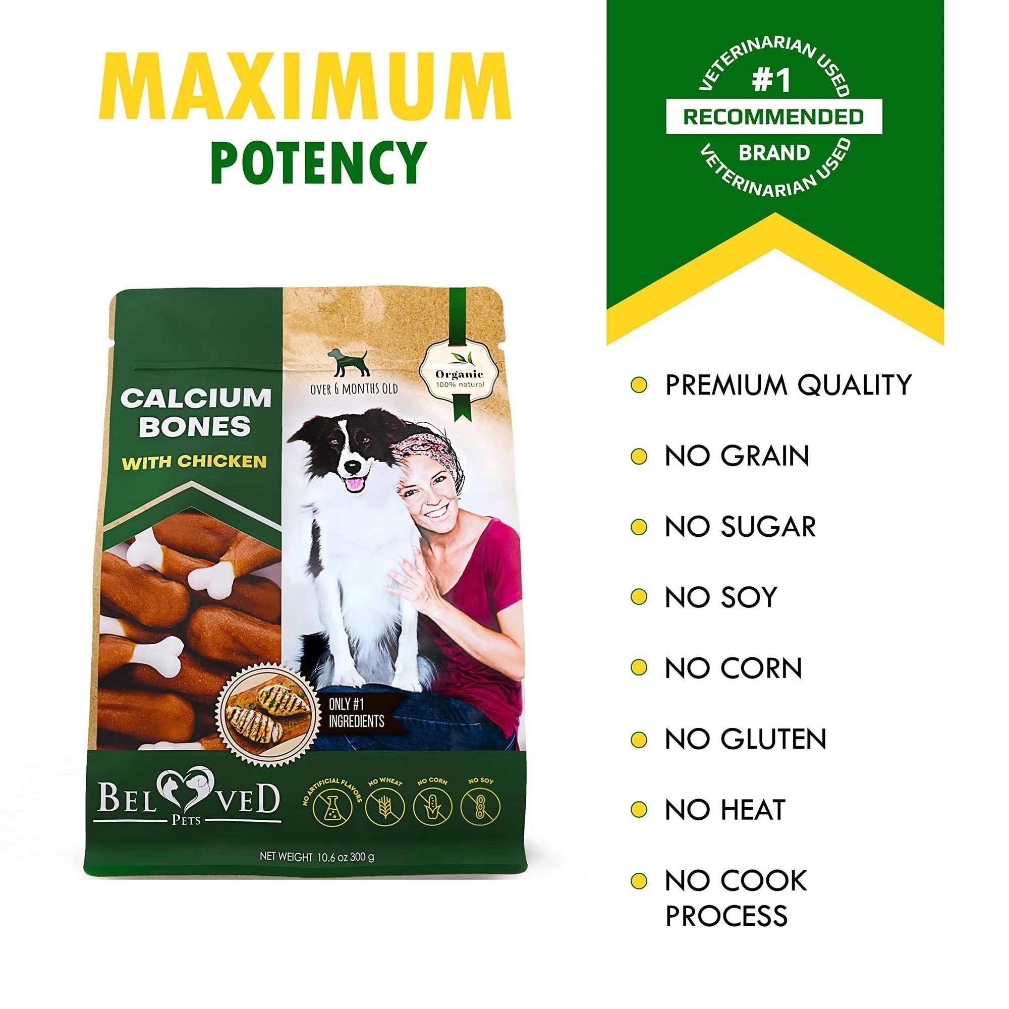 Dog Calcium Bones Wrapped Chicken & Rawhide Free Chew Treats Pet Healthy Dried Snacks Grain Free Organic Meat Chews For Training Small Large Dogs - Image 2
