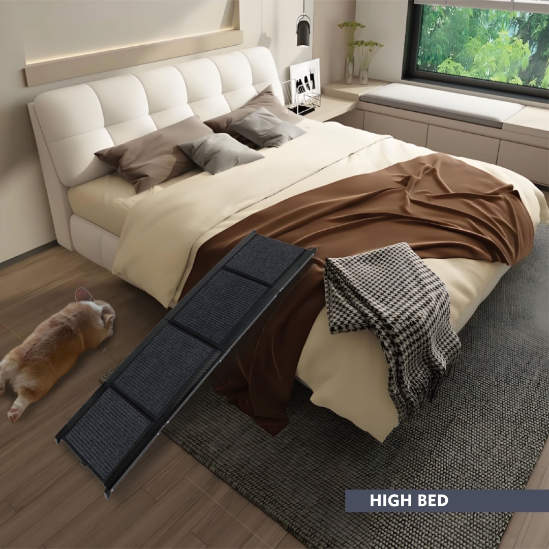 Dog Ramp For Car 65x17 Large Folding Pet Stair Ramps For Truck, SUV, With Non-Slip Surface, Up To 250LBS, Outdoor Dog Car Ramp For Medium Large Dogs, Portable Pet Steps - Image 6