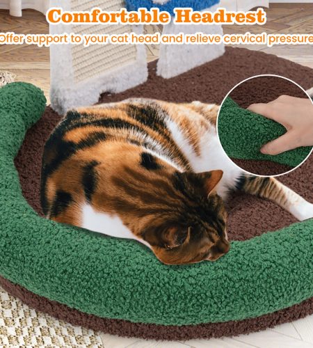 Mushroom Cat Bed with Sisal Scratch Panel.